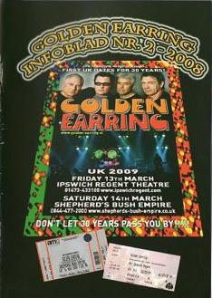 Golden Earring fanclub magazine 2008#2 front cover